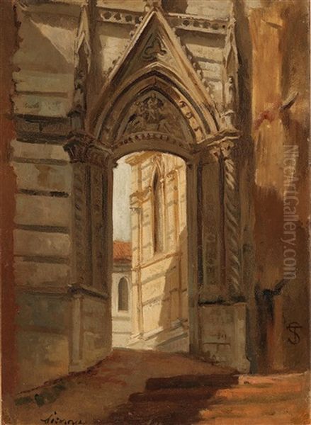 The Cathedral At Siena Oil Painting by Telemaco Signorini