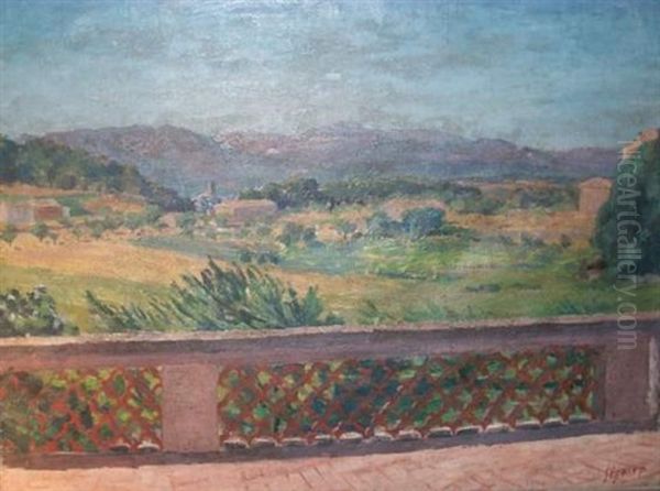 Paysage Provencal (+ Paysage De Nuit A La Balustrade, Lrgr; 2 Works) Oil Painting by Edmond Sigrist