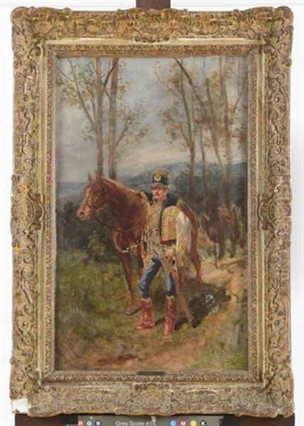 Hussard Du Ve Regiment (hussard De Lauzin) Oil Painting by Guido Sigriste