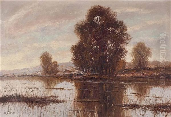 Morgenstimmung In Der Lobau Oil Painting by Rolf Sigurd