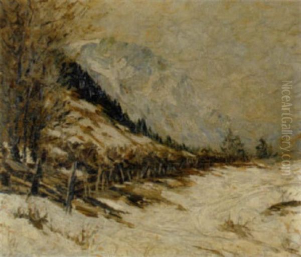 Der Schneeburg Vom Buchberg Aus Im Winter Oil Painting by Rolf Sigurd