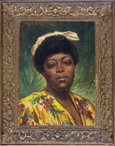 Portrait D'une Lydie, Negresse Mauresque Oil Painting by Jose Silbert