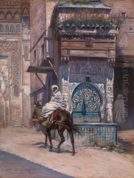 Fontaine A L'entree Des Souks Oil Painting by Jose Silbert