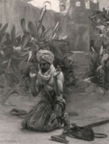 La Priere Du Matin Au Maroc Oil Painting by Marie-Jose Jean Raymond Silbert