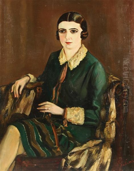 Portrait Of Lilya Brik Oil Painting by Alexander Silin