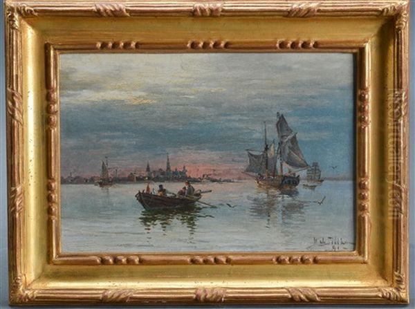 Havsmotiv Med Kronborg Oil Painting by Herman Gustav af Sillen