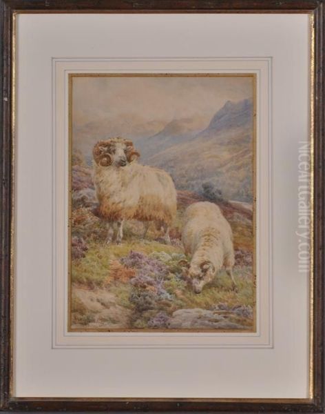 Two Depictions Of Mountains Oil Painting by Basil Bradley