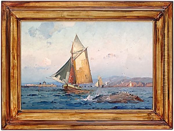 Fiskebat I Inloppet Till Goteborg Oil Painting by Herman Gustav af Sillen