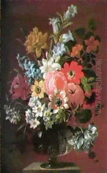 Still Life Of Flowers Oil Painting by James (Sillet) Sillett