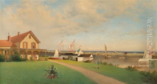 Beers Cottage - Far Rockaway, Circa 1883 Oil Painting by Francis Augustus Silva