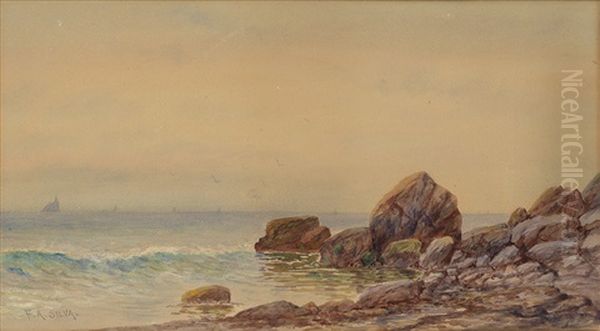 View Of A Rocky Coastline Oil Painting by Francis Augustus Silva