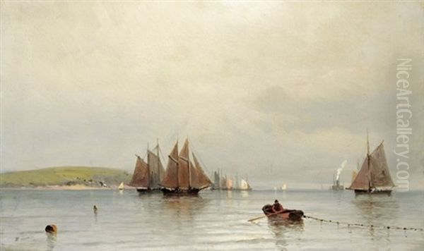 Afternoon In New York Bay Oil Painting by Francis Augustus Silva