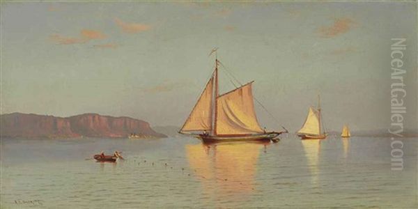 View On The Hudson Oil Painting by Francis Augustus Silva