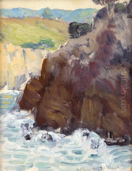 Cliff - Lobos Oil Painting by William Posey Silva