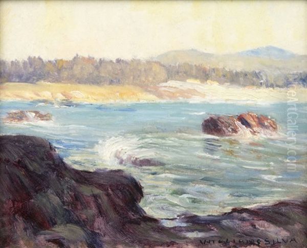 Carmel Shore Oil Painting by William Posey Silva