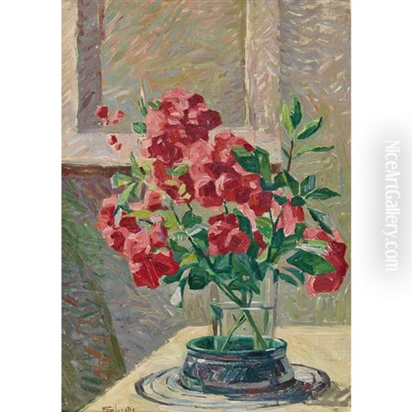 Blumenstillleben Oil Painting by Albert Henri Louis Silvestre