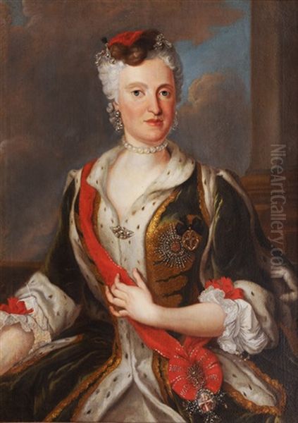 Likeness Of Maria Josepha Of Austria Oil Painting by Louis de Silvestre