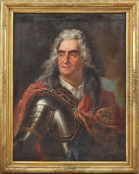 Konig August Ii. Von Polen. Brustbild Oil Painting by Louis de Silvestre