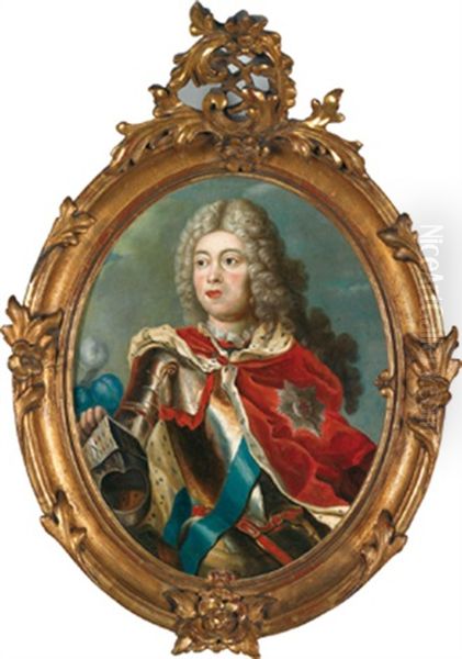 Portrait Des Sachsischen Kurprinzen Und Polnischen Konigs Friedrich August Ii Oil Painting by Louis de Silvestre