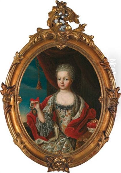 Portrait Der Maria Josepha Von Habsburg, Erzherzogin Von Osterreich, Kurprinzessin Von Sachsen Und Spatere Konigin Von Polen Oil Painting by Louis de Silvestre