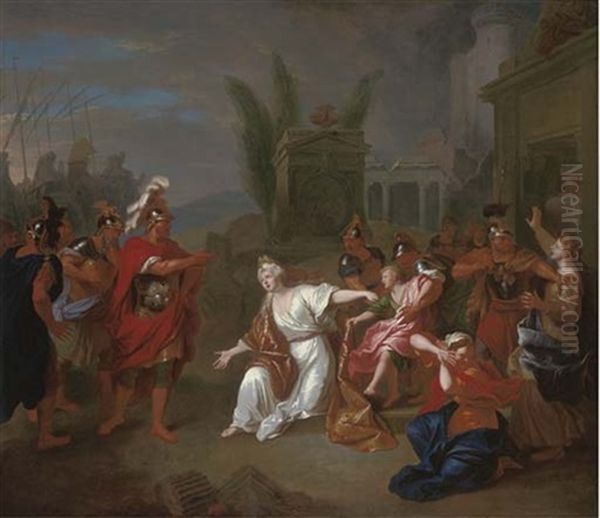 Ulysses Discovering Astynax In His Father's Tomb Oil Painting by Louis de Silvestre