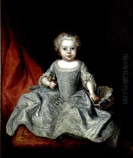 Bildnis Der Prinzessin Theresia Benedicta Von Sachsen Als Kind Oil Painting by Louis de Silvestre