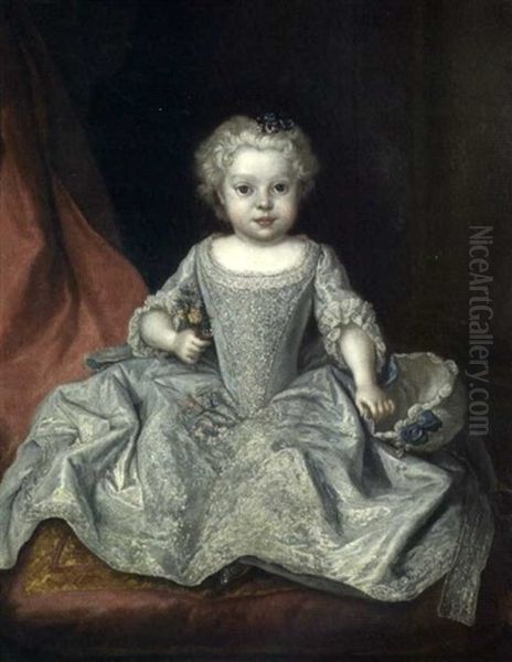 Bildnis Der Prinzessin Theresia Benedicta Von Sachsen Als Kind Oil Painting by Louis de Silvestre