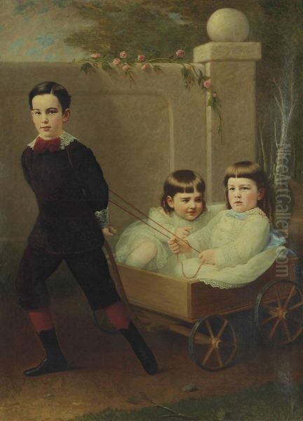 Portrait Of The Vanderbilt Children Oil Painting by Jared Bradley Flagg