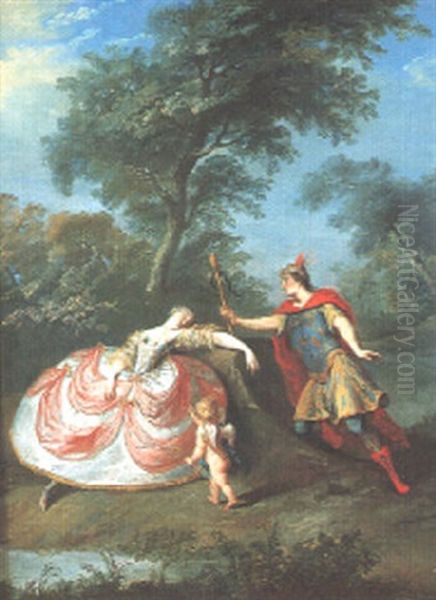 L'enchanteur Devant L'amoureuse Endormie Oil Painting by Louis de Silvestre