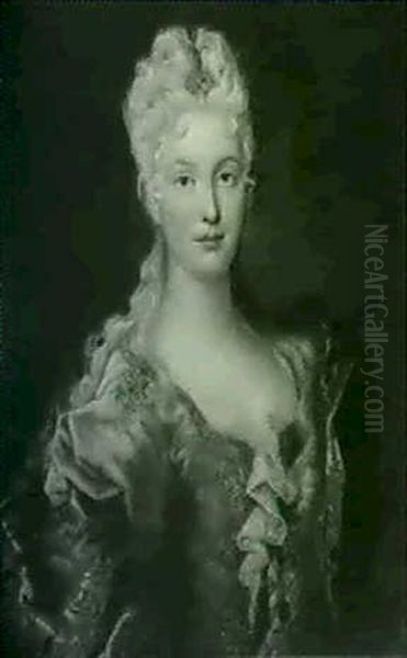 Portrait Of A Lady From The Polish High Nobility Oil Painting by Louis de Silvestre