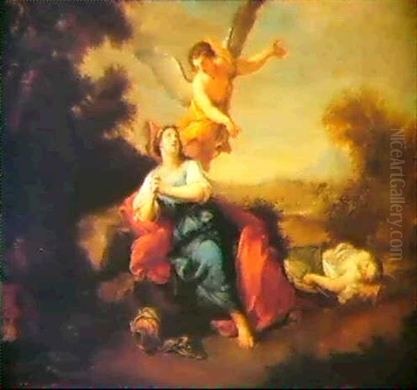 Hagar And Ishmael In The Desert Oil Painting by Louis de Silvestre