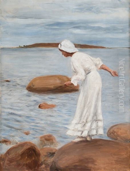 Miss Lilli Emelie Simberg Oil Painting by Hugo Simberg