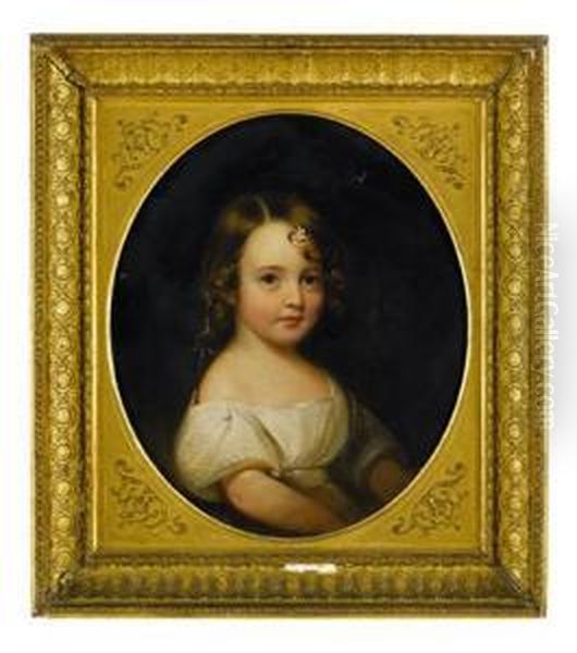 Portrait Of A Young Boy, Possibly Charles F. Or Edmund Burk Stedman Oil Painting by Jared Bradley Flagg