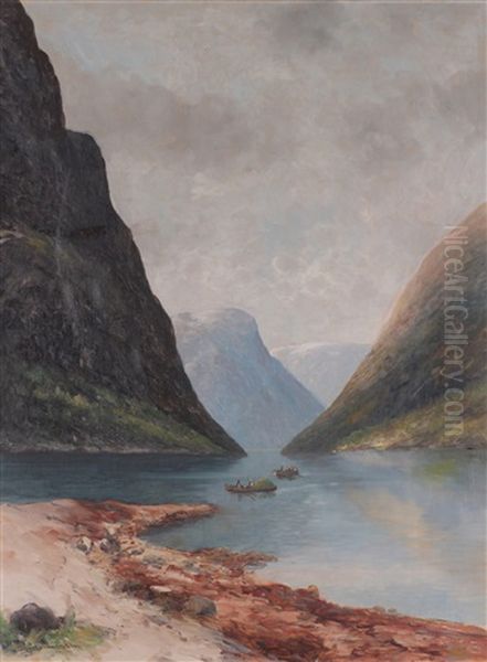 Fjordlandskap Oil Painting by Sigvald Simensen