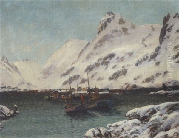 Fra Lofoten I Norrland Oil Painting by Sigvald Simensen