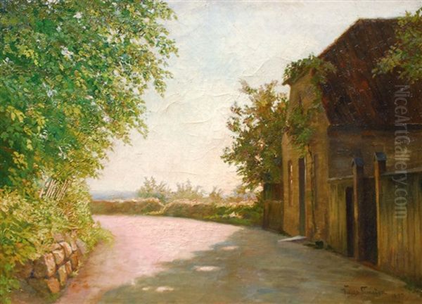 Summerday In The Country Oil Painting by Viggo Simesen