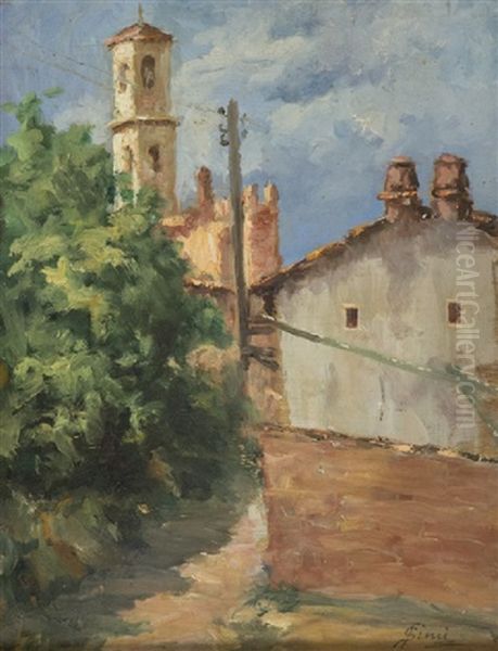 Scorcio Di Paese Oil Painting by Filadelfo Simi