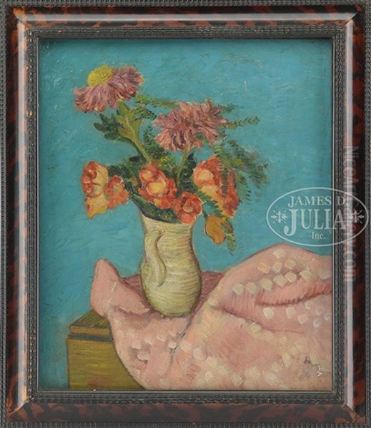 Flowers In A Pitcher Oil Painting by Simkha Simkhovitch