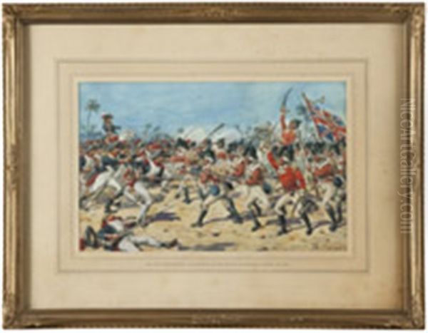 The 90th Perthshire Volunteers At The Battle Of Mandora, March 13th, 1801 Oil Painting by Richard Simkin