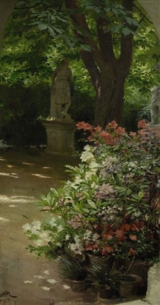 Sommerlicher Parkweg Oil Painting by Franz Xavier Simm