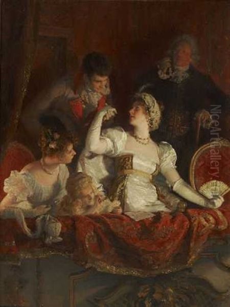 In Der Theaterloge Oil Painting by Franz Xavier Simm