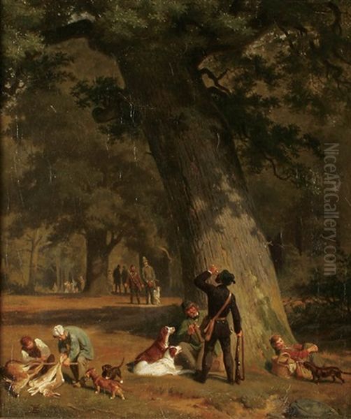 The Hunting Party Oil Painting by Wilhelm Simmler