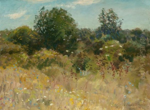 Our Back Yard When I Was Young, 1919 Oil Painting by Edward Emerson Simmons