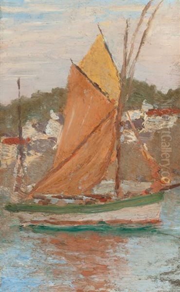 Fishing Sloop, Concarneau Oil Painting by Edward Emerson Simmons