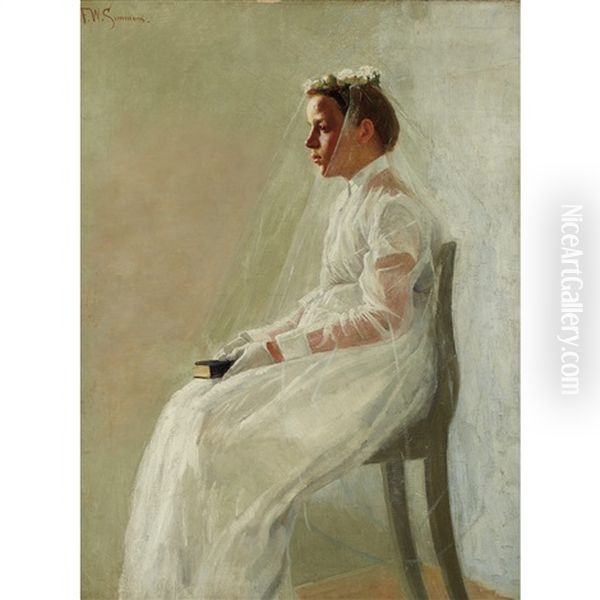 Portrait Of A Bride Oil Painting by Freeman Willis Simmons