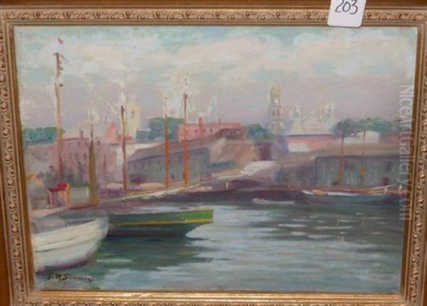 Port Of Gloucester Oil Painting by Freeman Willis Simmons