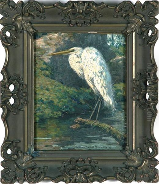 Heron Oil Painting by William Simmons