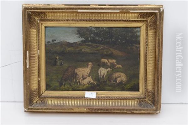 Moutons Oil Painting by Francois Simon