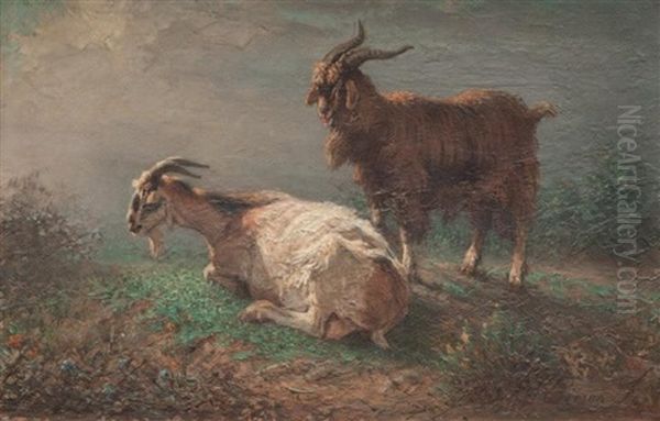 Bouc Et Chevre Oil Painting by Francois Simon