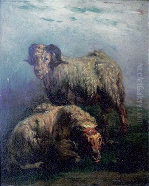 Les Moutons Oil Painting by Francois Simon